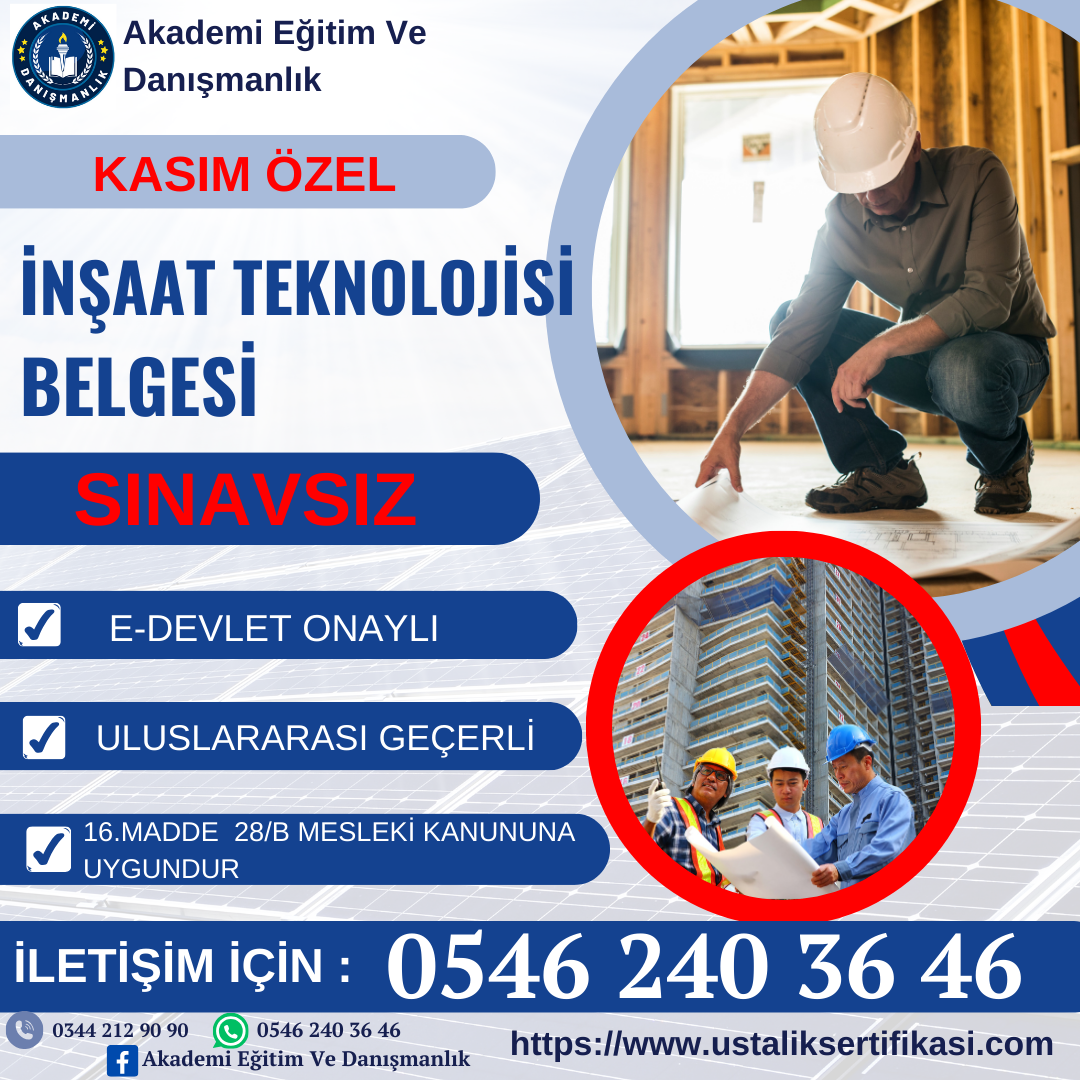 İNŞAAT  TEKNOLOJİSİ BELGESİ